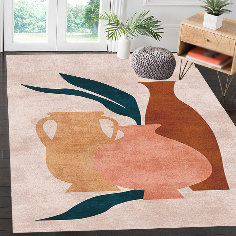 Novelty Character Pattern Rug Multicolor Polyester Rug Non-Slip Backing Pet Friendly Carpet for Living Room Beige Clearhalo 'Area Rug' 'Rug' 1715839