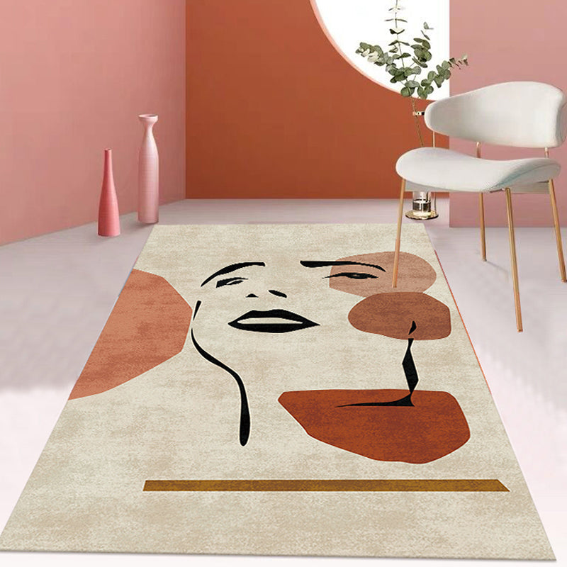 Contemporary Figure Pattern Rug Multicolor Polyester Rug Washable Pet Friendly Area Rug for Bedroom Red Clearhalo 'Area Rug' 'Rug' 1716019