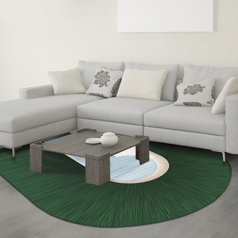 Green Bedroom Rug Novelty Colorblock Pattern Area Rug Polyester Pet Friendly Washable Carpet Green Clearhalo 'Area Rug' 'Rug' 1716093