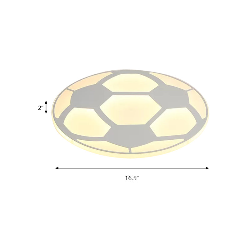 Sport Flat Soccer Flush Ceiling Light Acrylic Ceiling Mount Light in White for Kid Bedroom Clearhalo 'Ceiling Lights' 'Close To Ceiling Lights' 'Close to ceiling' 'Flush mount' Lighting' 171612