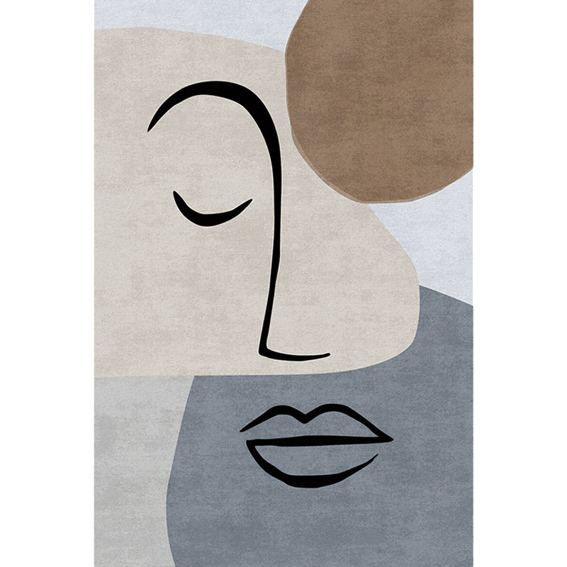 Multicolor Living Room Rug Nordic Character Pattern Rug Polyester Washable Pet Friendly Area Rug Clearhalo 'Area Rug' 'Rug' 1716378