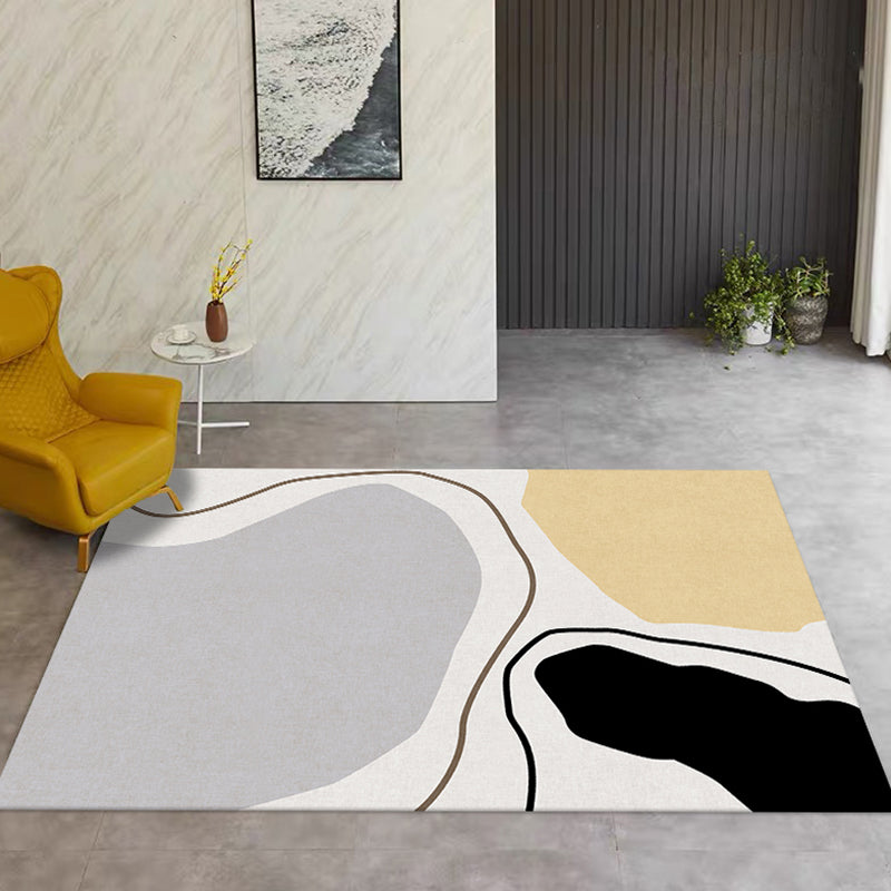 Novelty Abstract Rug Beige Polyester Rug Non-Slip Backing Washable Pet Friendly Area Rug for Living Room Grey Clearhalo 'Area Rug' 'Rug' 1716419