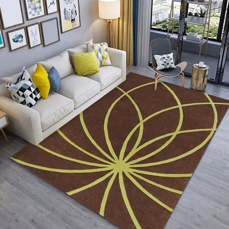 Casual Colorblock Geometric Pattern Rug Multicolor Polyester Rug Washable Non-Slip Pet Friendly Carpet for Living Room Dark Yellow Clearhalo 'Area Rug' 'Modern' 'Rugs' Rug' 1716533