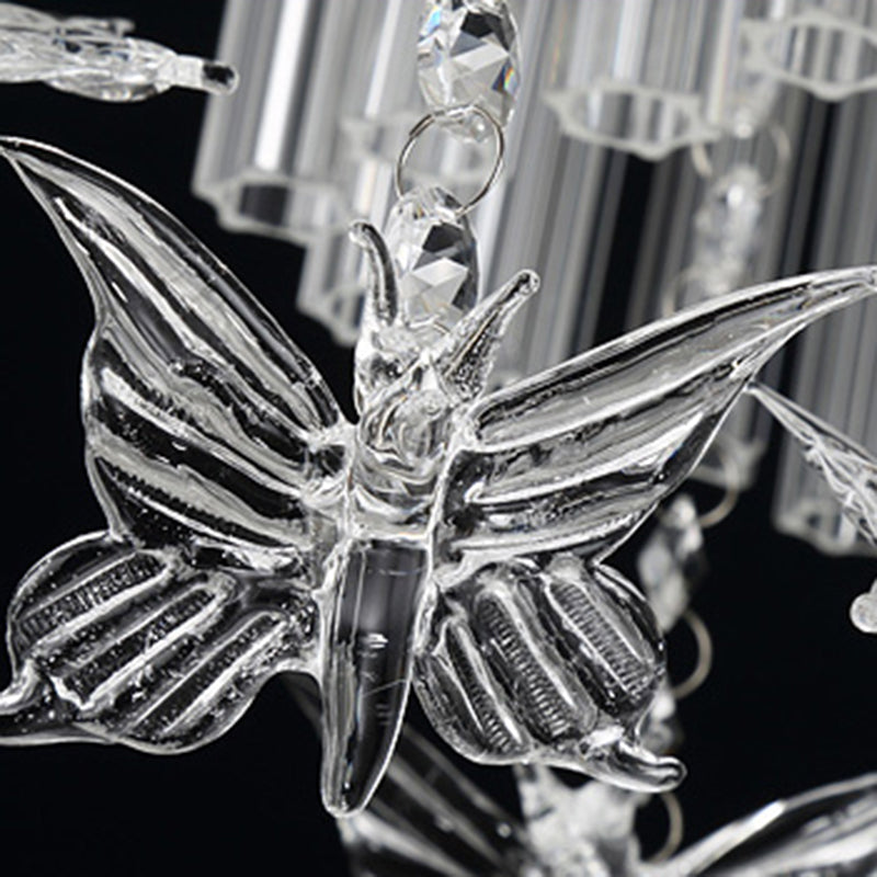 Glittering Butterfly Ceiling Lamp Romantic Clear Crystal Ceiling Mount Light for Kindergarten Clearhalo 'Ceiling Lights' 'Close To Ceiling Lights' 'Close to ceiling' 'Flush mount' Lighting' 171728