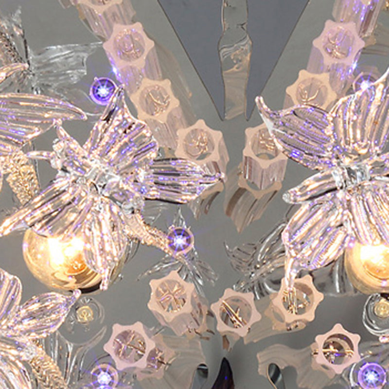 Glittering Butterfly Ceiling Lamp Romantic Clear Crystal Ceiling Mount Light for Kindergarten Clearhalo 'Ceiling Lights' 'Close To Ceiling Lights' 'Close to ceiling' 'Flush mount' Lighting' 171730