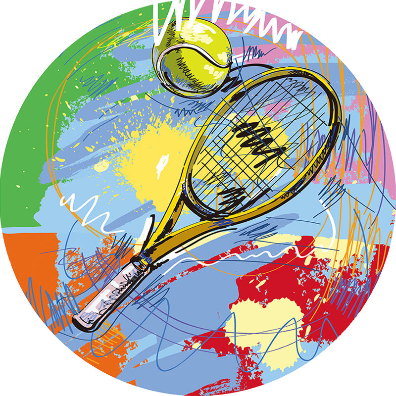 Multicolor Kids Rug Polyester Sports Pattern Rug Pet Friendly Washable Anti-Slip Backing Carpet for Decoration Clearhalo 'Area Rug' 'Rug' 1717440