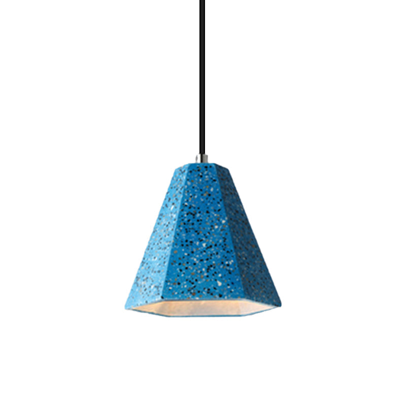 1 Light Pendant Lighting with Geometric Cement Shade Simplicity Black/White/Yellow Hanging Light Clearhalo 'Ceiling Lights' 'Modern Pendants' 'Modern' 'Pendant Lights' 'Pendants' Lighting' 171861