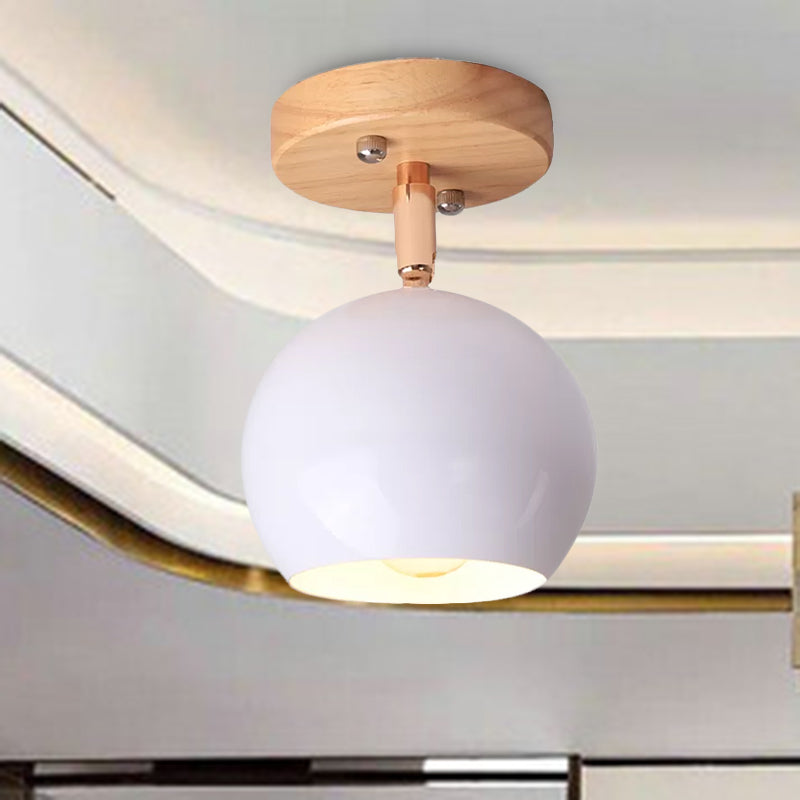 Nordic Black/Gray/White/Pink/Green Orbit Semi Flush Light Adjustable 1 Light Metal Ceiling Mount Light Fixture Clearhalo 'Ceiling Lights' 'Close To Ceiling Lights' 'Close to ceiling' 'Semi-flushmount' Lighting' 1719543