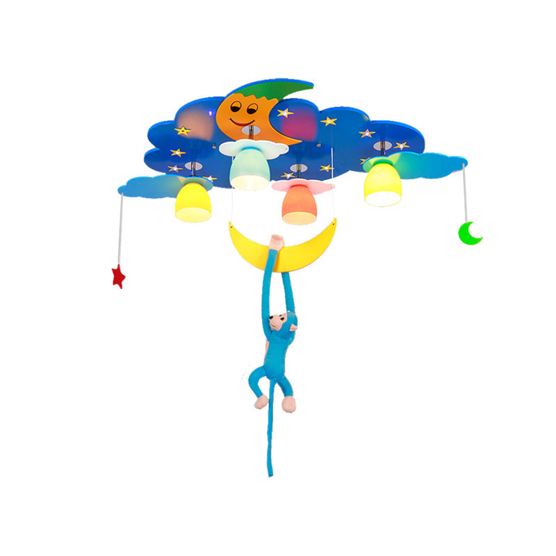 Colorful Night View Flush Mount Light with Hanging Money Modern Metal Ceiling Fixture for Teen Clearhalo 'Ceiling Lights' 'Close To Ceiling Lights' 'Close to ceiling' 'Flush mount' Lighting' 171997