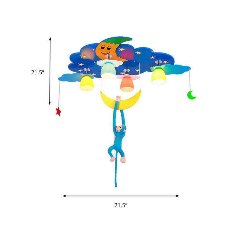 Colorful Night View Flush Mount Light with Hanging Money Modern Metal Ceiling Fixture for Teen Clearhalo 'Ceiling Lights' 'Close To Ceiling Lights' 'Close to ceiling' 'Flush mount' Lighting' 171998