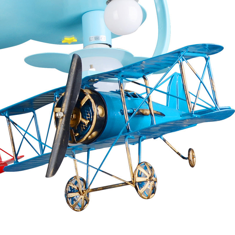Cloud & Glider Semi Flush Mount Light Contemporary Cool Ceiling Light for Kindergarten Clearhalo 'Ceiling Lights' 'Close To Ceiling Lights' 'Close to ceiling' 'Flush mount' Lighting' 172085