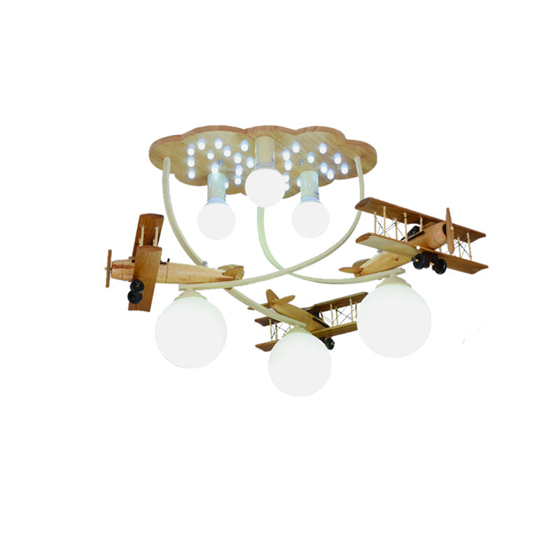 Cloud & Glider Semi Flush Mount Light Contemporary Cool Ceiling Light for Kindergarten Clearhalo 'Ceiling Lights' 'Close To Ceiling Lights' 'Close to ceiling' 'Flush mount' Lighting' 172087