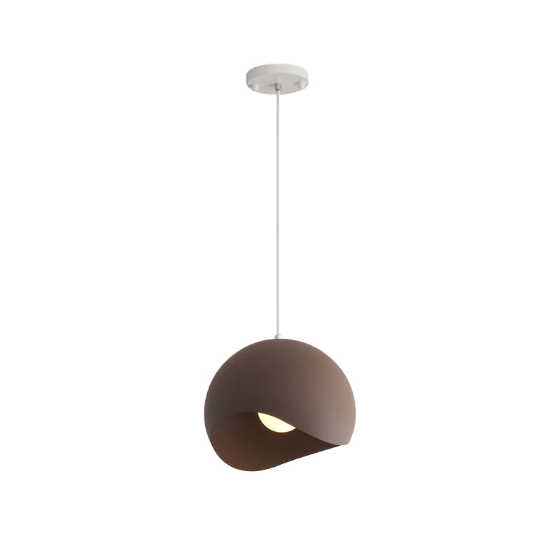 Waveforms Dome Pendant Lamp Nordic Style Metal 8"/12" W 1 Head Black/Gray Ceiling Lighting for Living Room Clearhalo 'Ceiling Lights' 'Modern Pendants' 'Modern' 'Pendant Lights' 'Pendants' Lighting' 172326