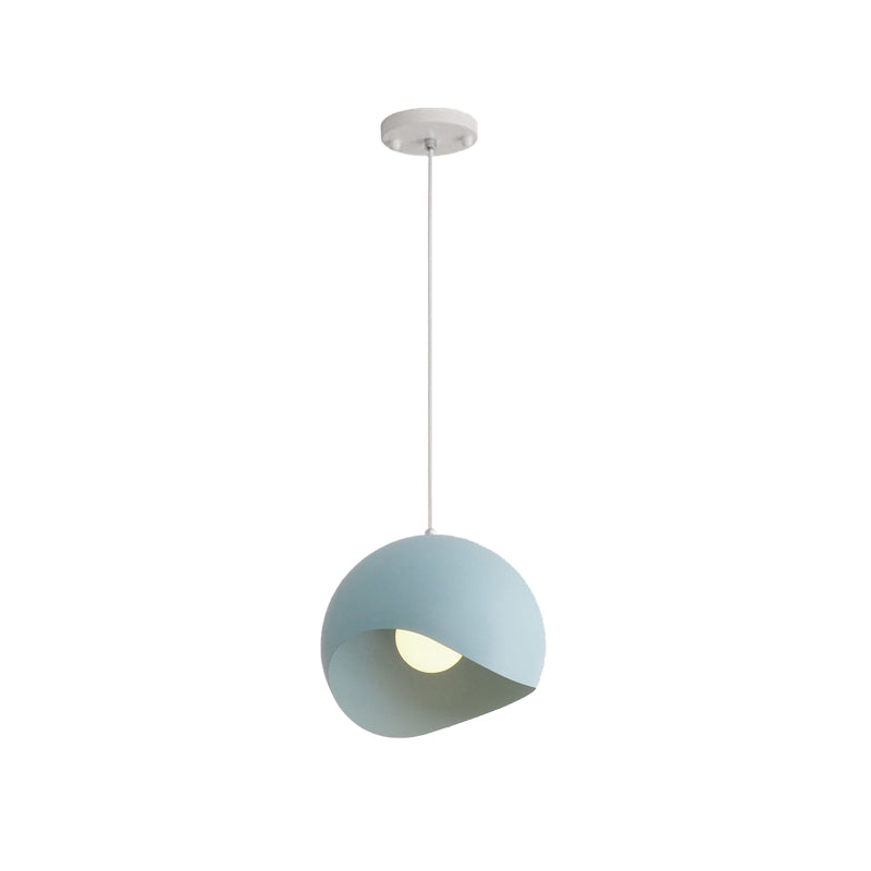 Waveforms Dome Pendant Lamp Nordic Style Metal 8"/12" W 1 Head Black/Gray Ceiling Lighting for Living Room Clearhalo 'Ceiling Lights' 'Modern Pendants' 'Modern' 'Pendant Lights' 'Pendants' Lighting' 172329