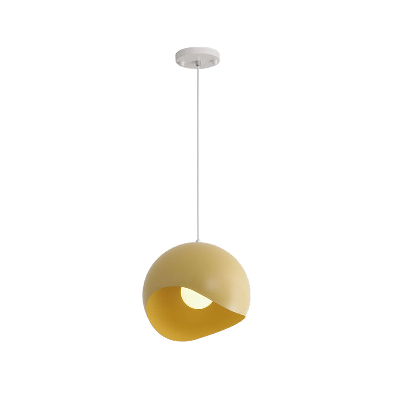 Waveforms Dome Pendant Lamp Nordic Style Metal 8"/12" W 1 Head Black/Gray Ceiling Lighting for Living Room Clearhalo 'Ceiling Lights' 'Modern Pendants' 'Modern' 'Pendant Lights' 'Pendants' Lighting' 172332