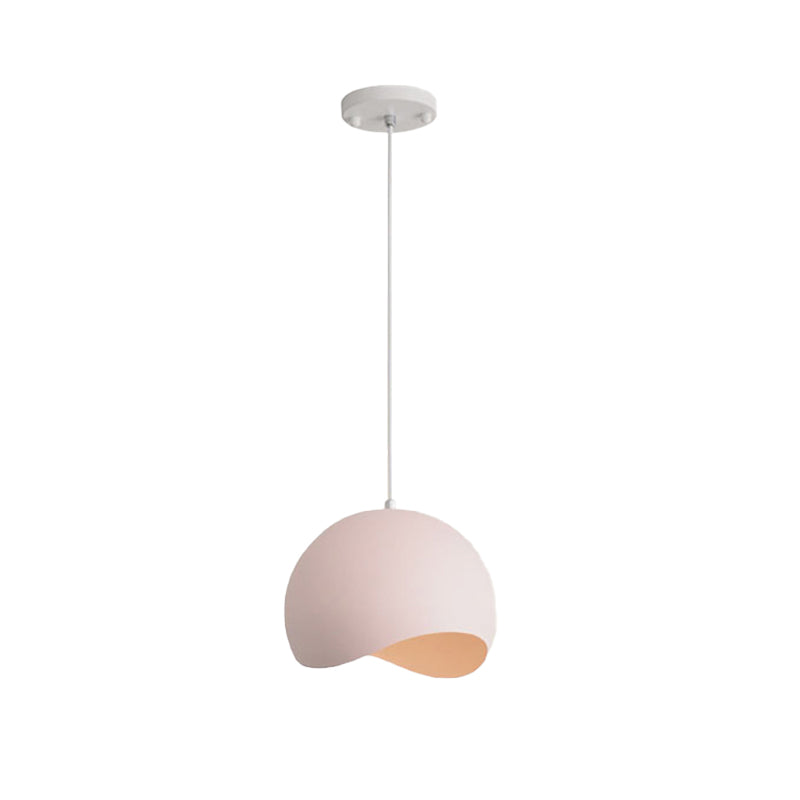 Waveforms Dome Pendant Lamp Nordic Style Metal 8"/12" W 1 Head Black/Gray Ceiling Lighting for Living Room Clearhalo 'Ceiling Lights' 'Modern Pendants' 'Modern' 'Pendant Lights' 'Pendants' Lighting' 172338