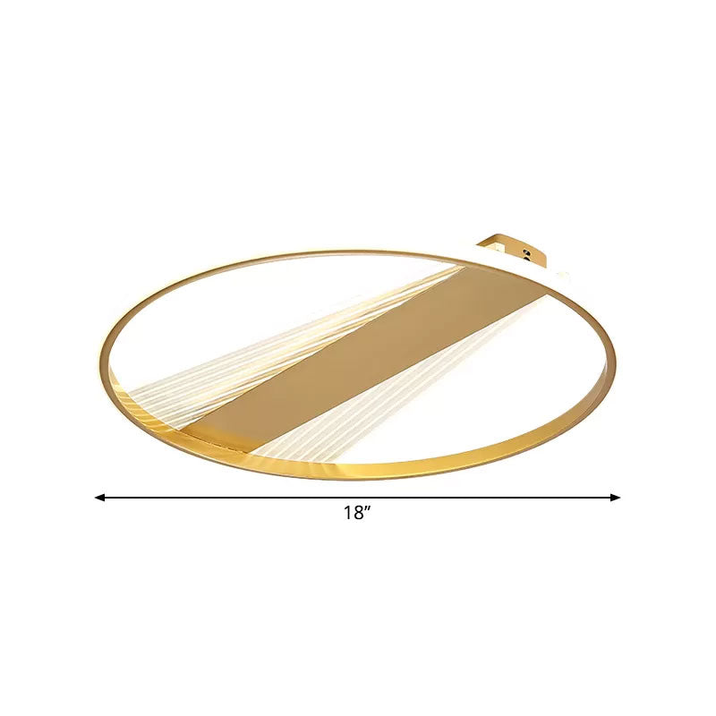 Ring Metal Ceiling Fixture Contemporary 18"/21.5" W LED Gold Flush Mount Lamp for Bedroom Clearhalo 'Ceiling Lights' 'Close To Ceiling Lights' 'Close to ceiling' 'Flush mount' Lighting' 1723856