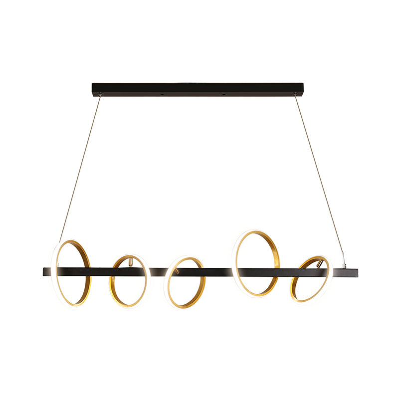Simple Circles Ceiling Pendant Metal 4/5 Heads Dining Room Island Lighting Ideas in Gold, Warm/White Light Clearhalo 'Ceiling Lights' 'Island Lights' Lighting' 1724815