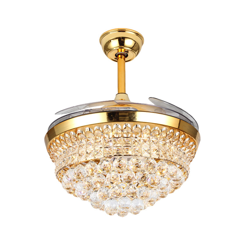Tapered Beveled Crystal Semi Flush Lamp Minimalist 19