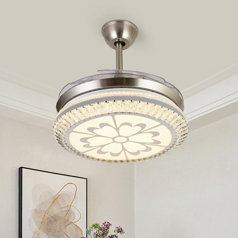 Circle Semi Flush Light Modern Crystal 19