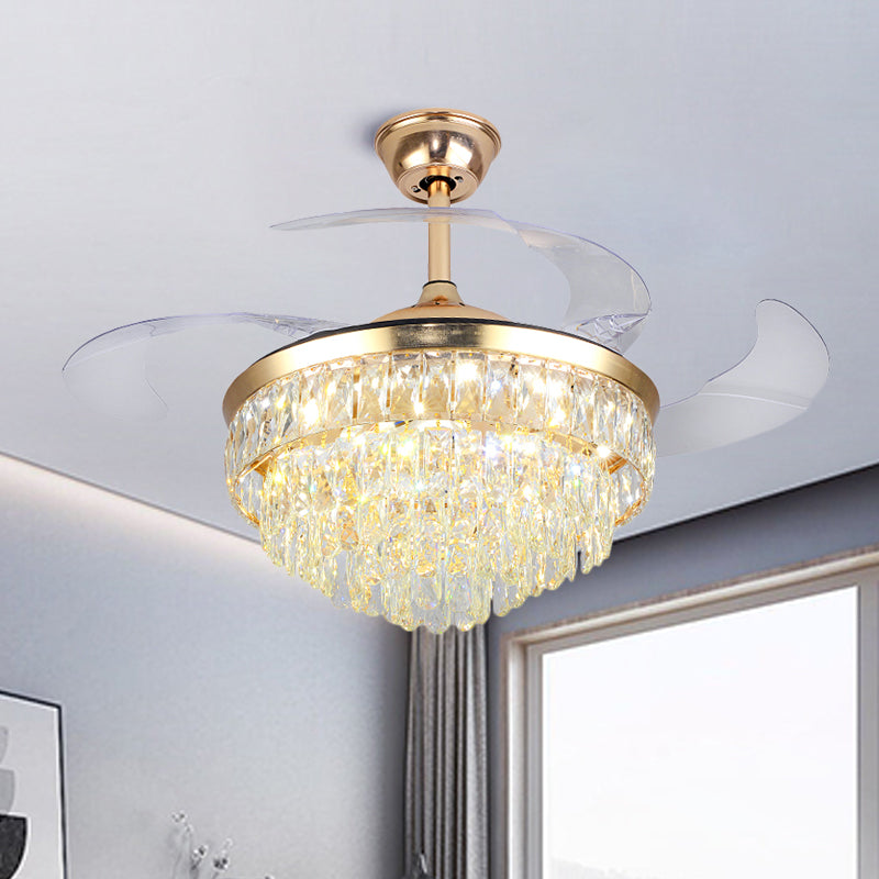 Cascading Ceiling Fan Lighting Simple Crystal Rectangle Great Room 19