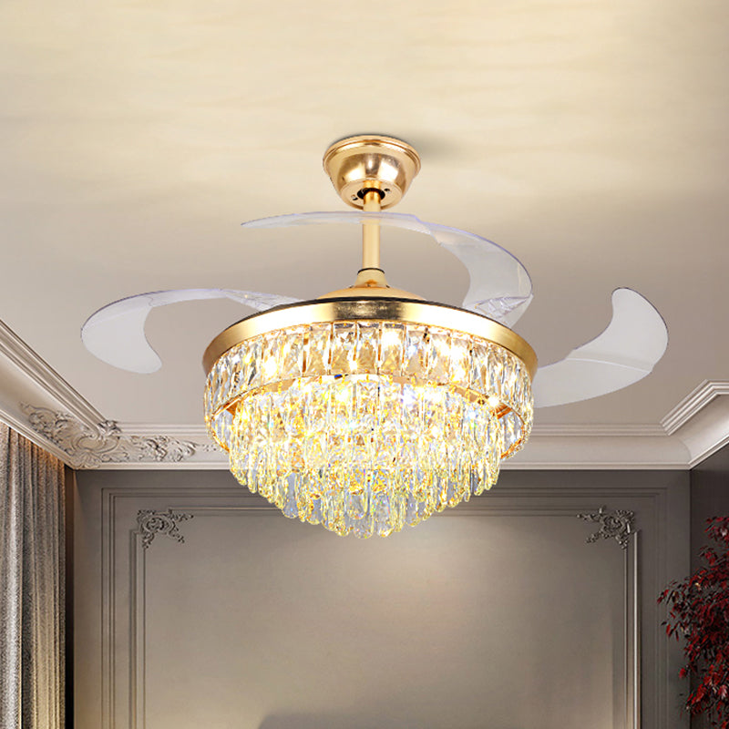 Cascading Ceiling Fan Lighting Simple Crystal Rectangle Great Room 19