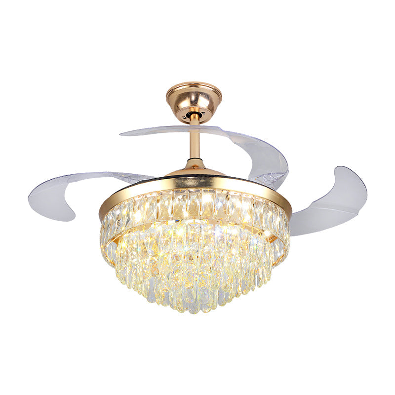 Cascading Ceiling Fan Lighting Simple Crystal Rectangle Great Room 19