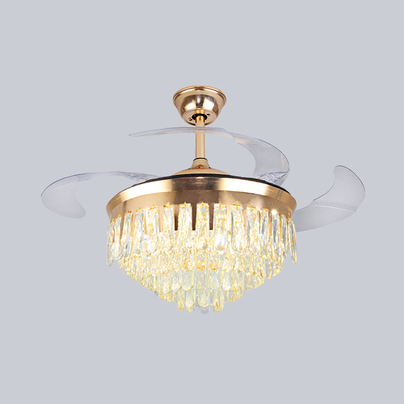 Cascading Ceiling Fan Lighting Simple Crystal Rectangle Great Room 19