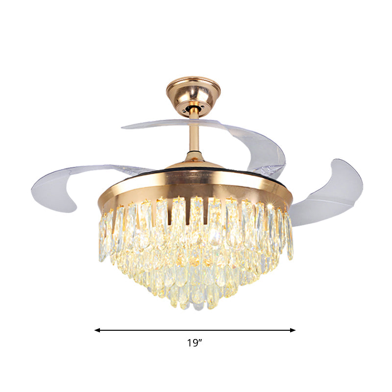 Cascading Ceiling Fan Lighting Simple Crystal Rectangle Great Room 19