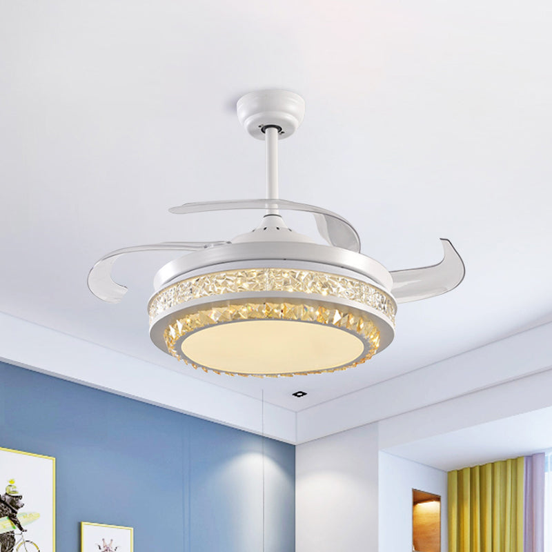 Hand-Cut Crystal Round Semi Flush Mount Modern 19