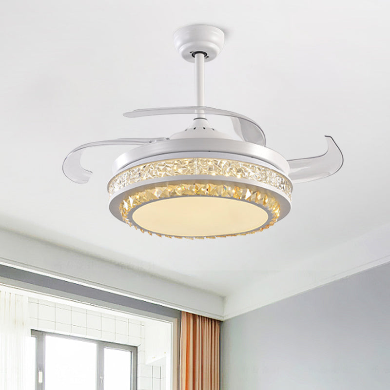 Hand-Cut Crystal Round Semi Flush Mount Modern 19
