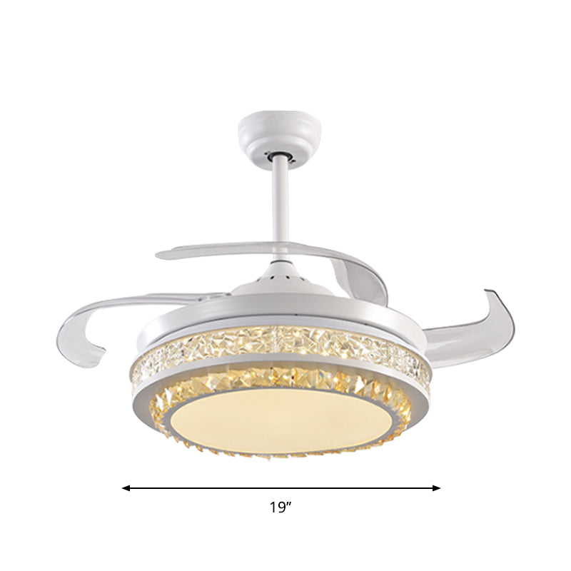 Hand-Cut Crystal Round Semi Flush Mount Modern 19