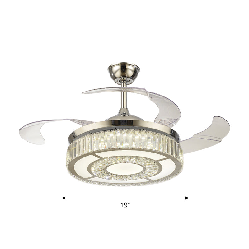 Crystal Block Circular Semi Flush Light Simple 19