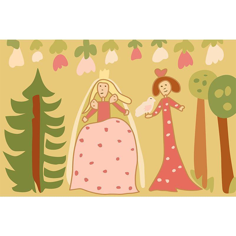 Kids Plant Pattern Rug Green and Blue Polyester Rug Washable Pet Friendly Non-Slip Area Rug for Child's Bedroom Clearhalo 'Area Rug' 'Rug' 1725477