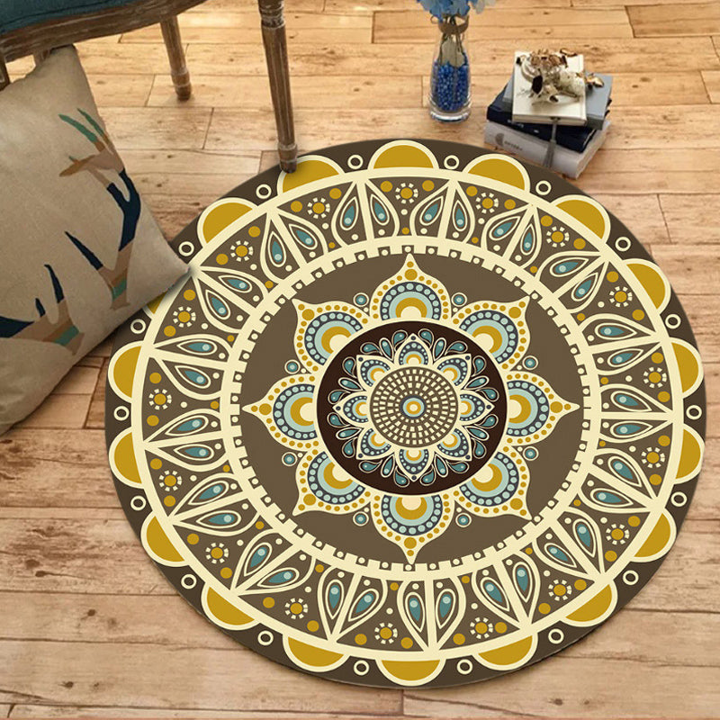 Moroccan Floral Pattern Rug Multicolor Synthetics Rug Washable Pet Friendly Non-Slip Area Rug for Bedroom Ginger Clearhalo 'Area Rug' 'Moroccan' 'Rugs' Rug' 1725623