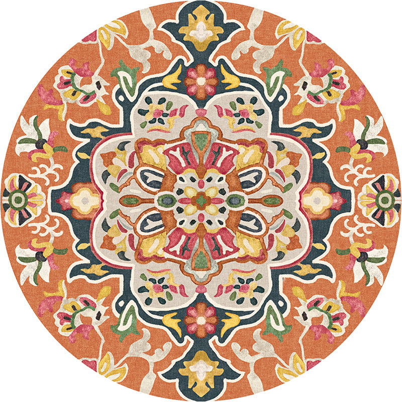 Unique Flower Pattern Rug Multicolor Moroccan Rug Polyester Pet Friendly Non-Slip Backing Washable Area Rug for Living Room Clearhalo 'Area Rug' 'Moroccan' 'Rugs' Rug' 1726261
