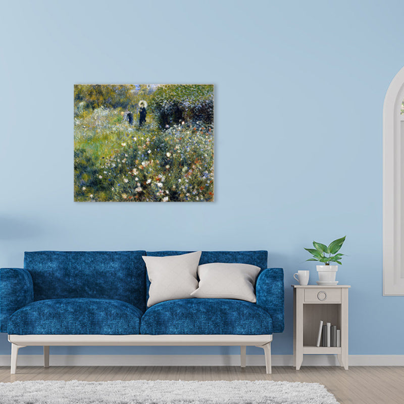 Oil Painting Impressionism Style Art Spring Outing Scene in Green, Multiple Sizes