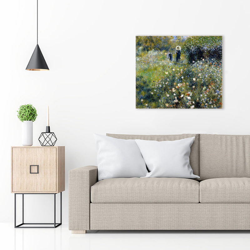 Oil Painting Impressionism Style Art Spring Outing Scene in Green, Multiple Sizes