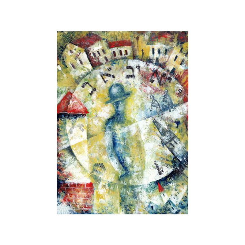 Pastel Color Smoking Girl Painting Abstract Expressionism Textured Canvas Art for Bedroom