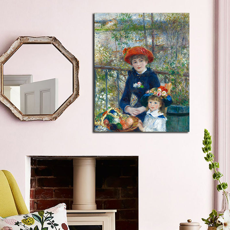Canvas Textured Art Print Impressionism Style Piano and Girl Painting, Multiple Sizes