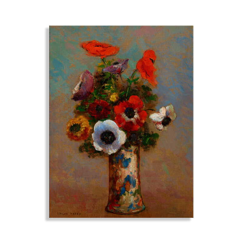 French Rustic Style Flowers Painting Pastel Color Kitchen Backsplash Wall Art Print