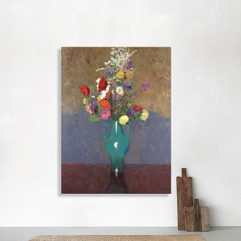 French Rustic Style Flowers Painting Pastel Color Kitchen Backsplash Wall Art Print