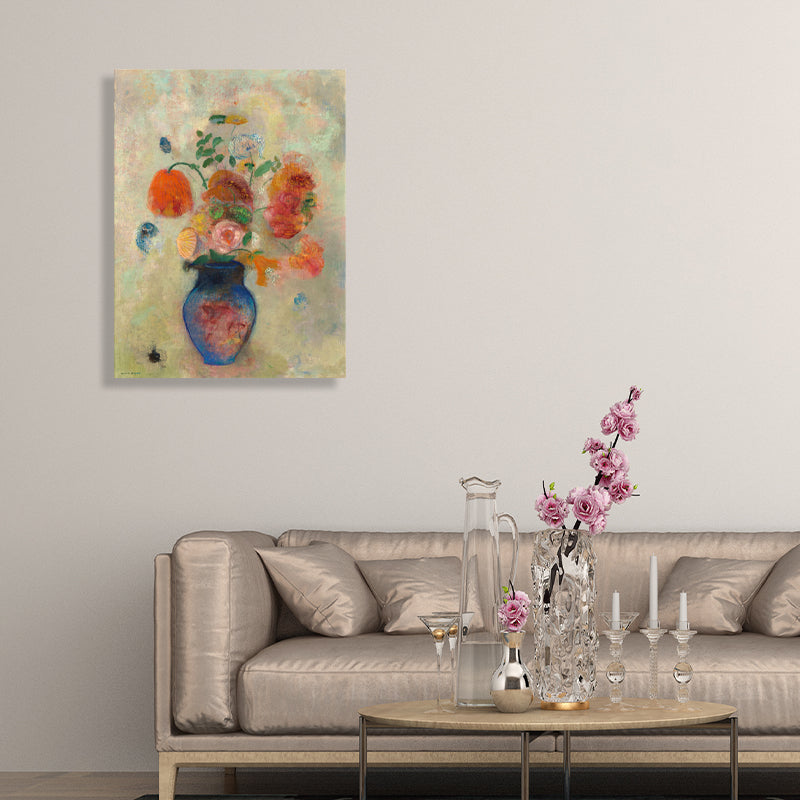 French Rustic Style Flowers Painting Pastel Color Kitchen Backsplash Wall Art Print