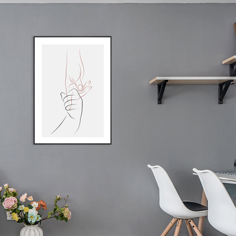 Holding Hands Pattern Canvas Textured Minimalism Style for Bedroom Wall Art Decor Clearhalo 'Art Gallery' 'Canvas Art' 'Contemporary Art Gallery' 'Contemporary Art' 'Minimalism' 'Minimalist Art Gallery' 'Scandinavian' Arts' 1726776