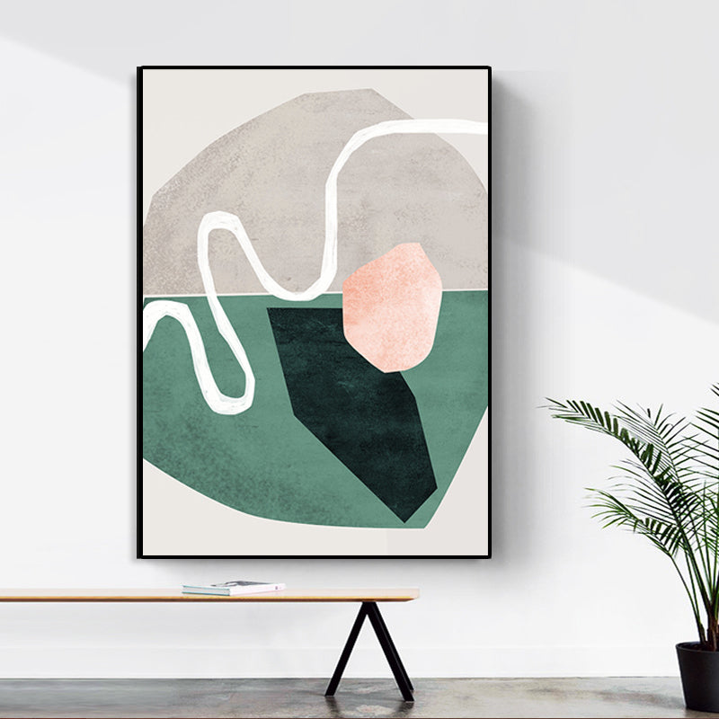 Modern Newfangled Abstract Art Green Kitchen Backsplash Canvas, Multiple Sizes Options Green Design 2 Clearhalo 'Art Gallery' 'Canvas Art' 'Contemporary Art Gallery' 'Modern' Arts' 1726922