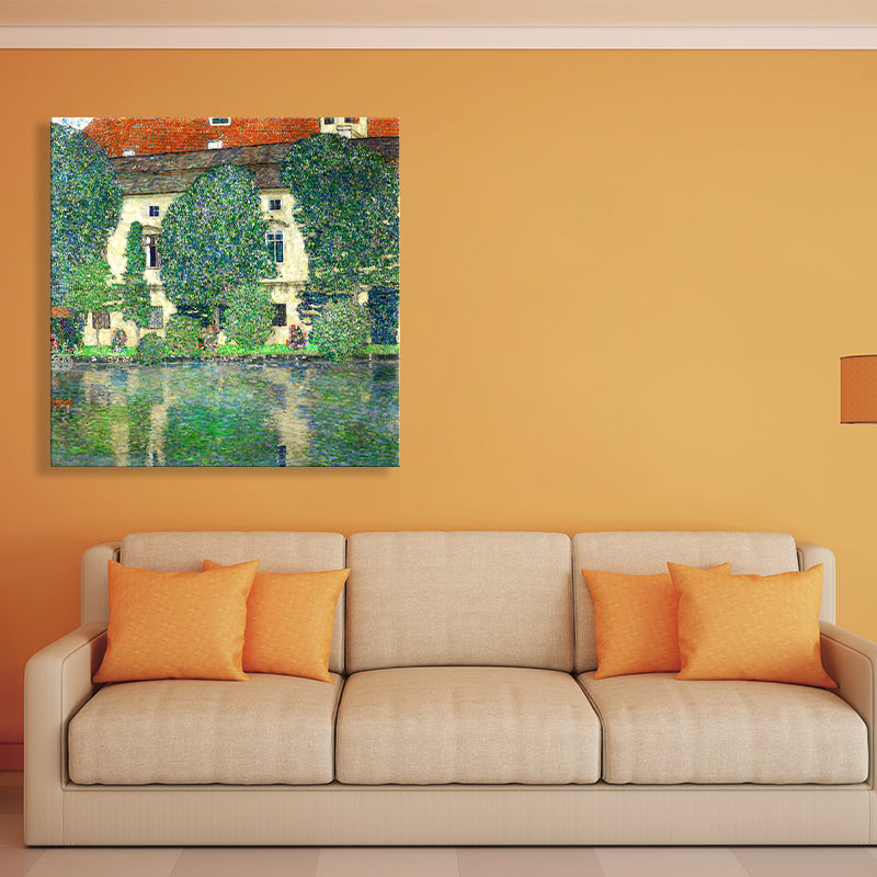 Impressionism Style Girls Wall Decor Riverside House Green Art, Multiple Sizes Options