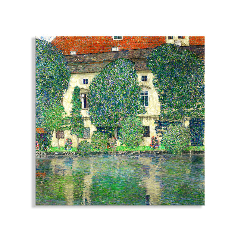 Impressionism Style Girls Wall Decor Riverside House Green Art, Multiple Sizes Options
