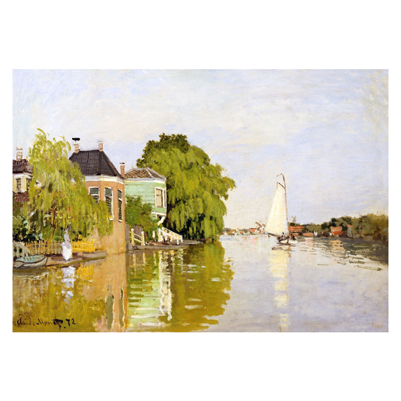 Canvas Pastel Color Wall Decor Impressionism Riverside Scenery Art Print, Multiple Sizes Clearhalo 'Arts' 'Canvas Art' 1727286