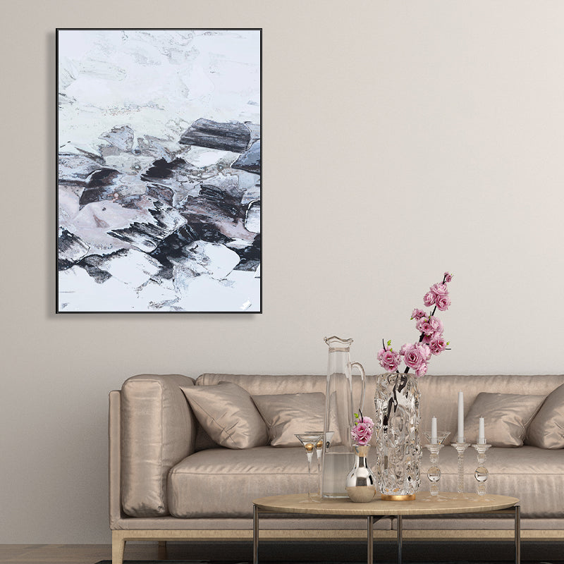 Canvas Textured Painting Modern Style Abstract Pattern Wall Art Decor, Multiple Sizes Grey Design 3 Clearhalo 'Art Gallery' 'Canvas Art' 'Contemporary Art Gallery' 'Modern' Arts' 1727613