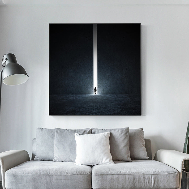 Scandinavian Style Boys Canvas Standing Figure in Black Wall Decor, Multiple Sizes Clearhalo 'Arts' 'Canvas Art' 1727781